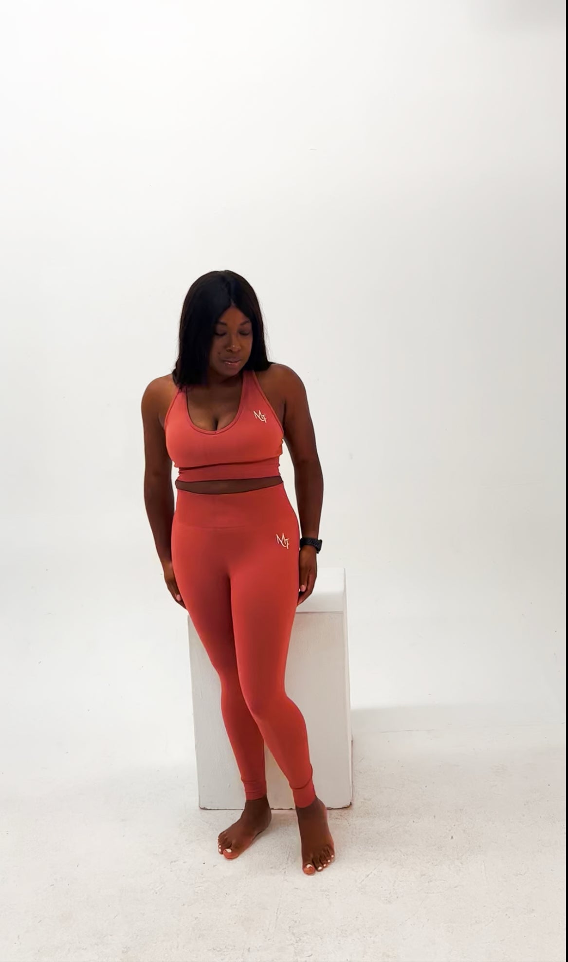 Mauve V-Neck Seamless Sports Bra