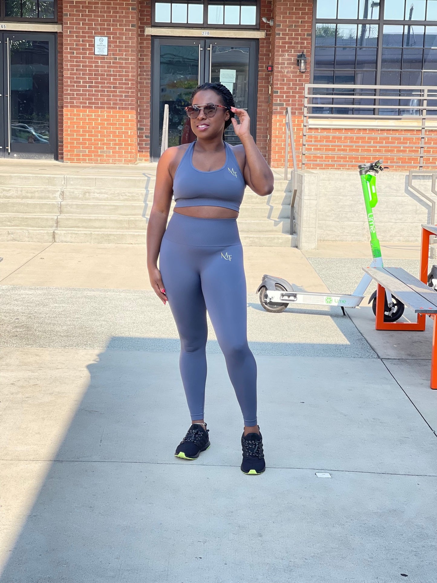 Grey Compression Sports Bra