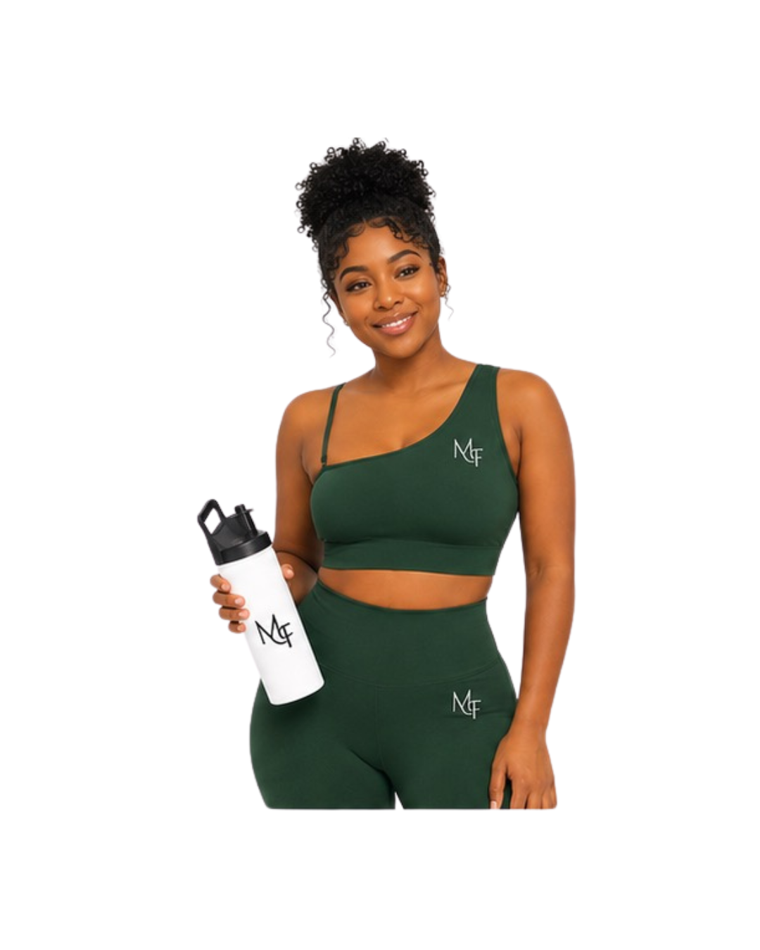 Hunter Green Strappy Sports Bra