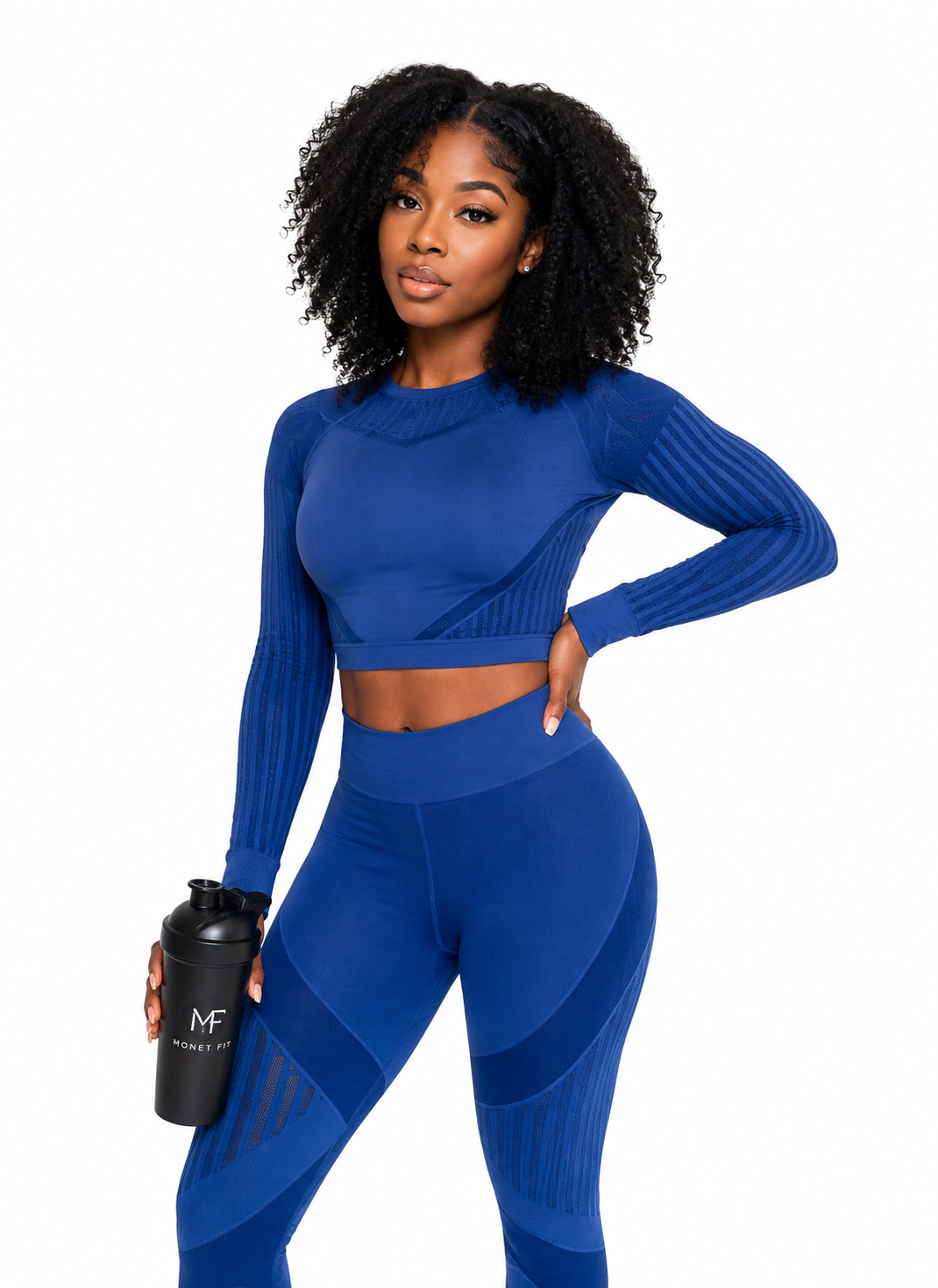Blue Mesh Long Sleeve Set