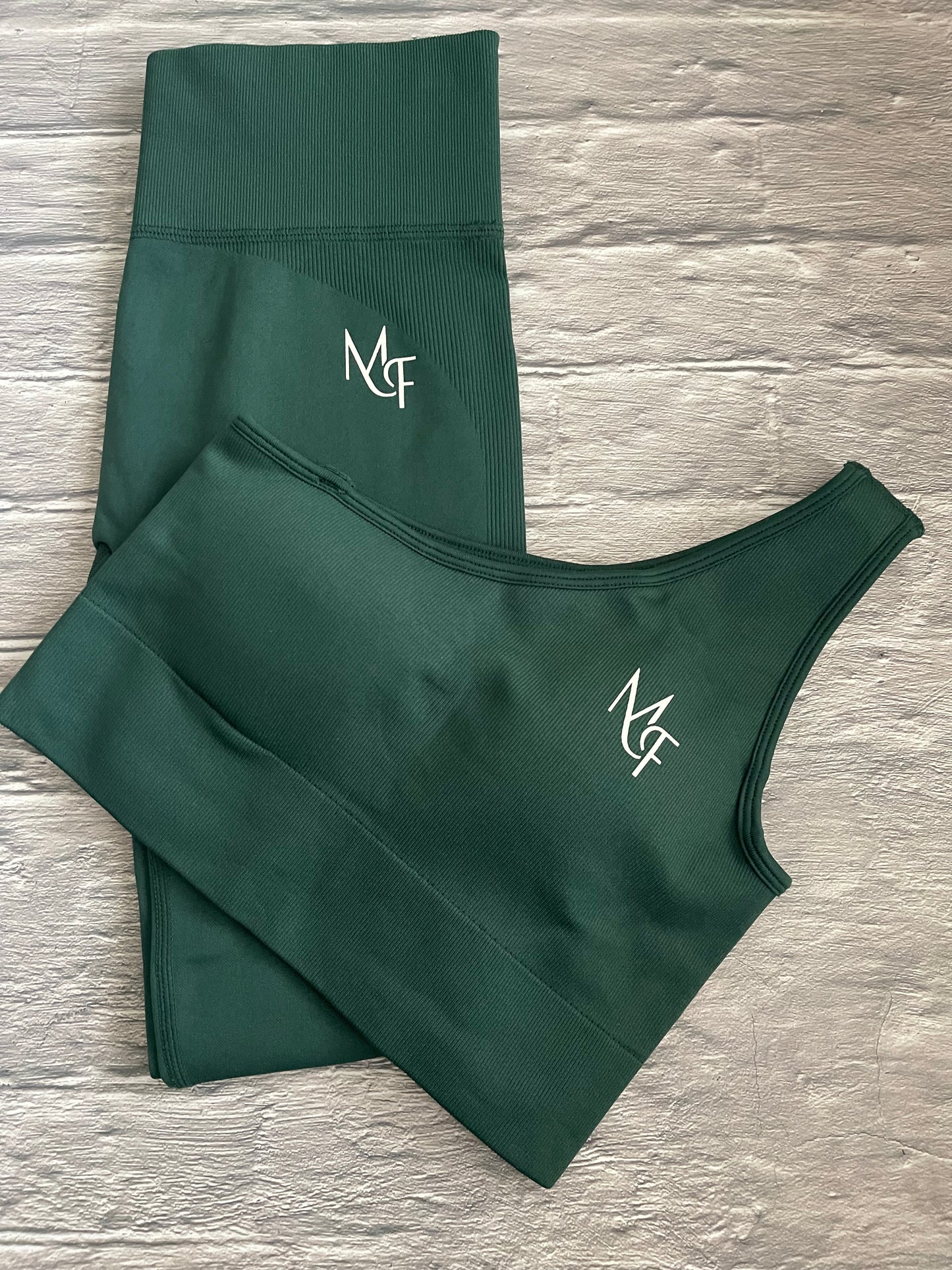 Hunter Green Strappy Sports Bra