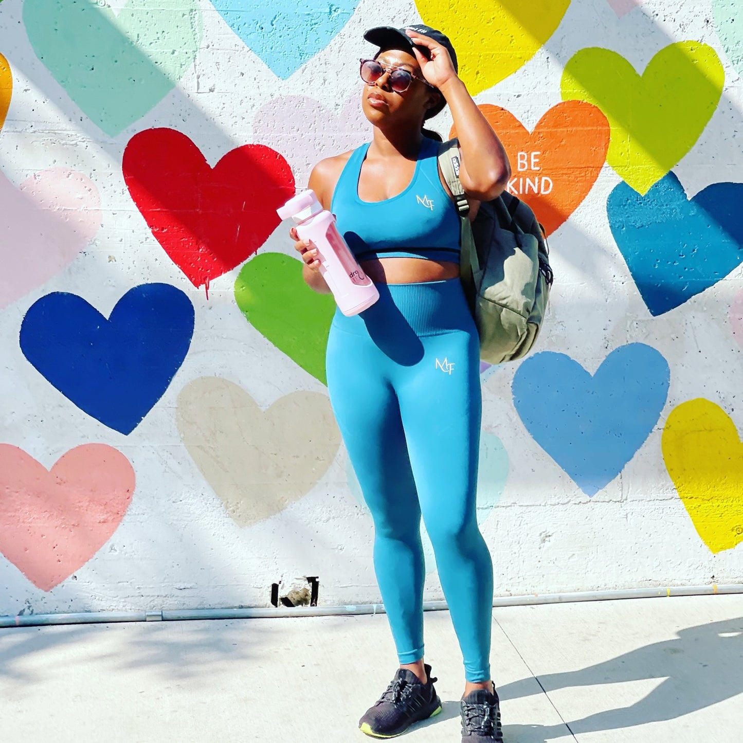 Teal Compression Sports Bra